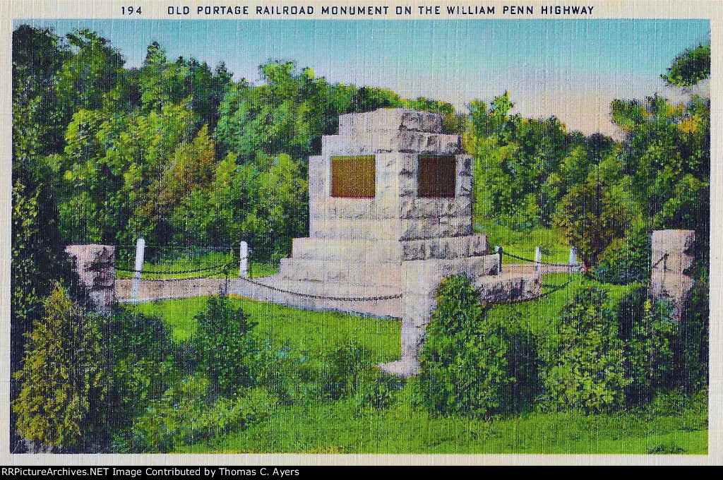 APR "Old Portage Railroad Monument," c. 1946